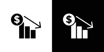 Economic Loss icon Flat art illustration in outline vector