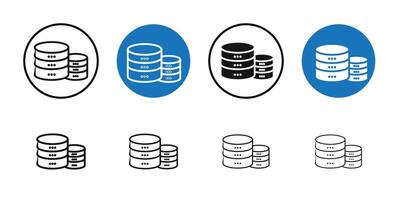 Database icon Thin line art collection vector