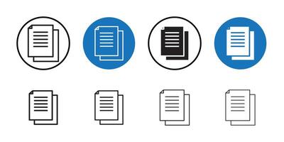 Document icon Thin line art collection vector