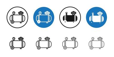 Compressor icon Thin line art collection vector