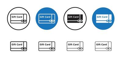 Gift card icon Thin line art collection vector
