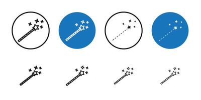 Magic wand icon Thin line art collection vector