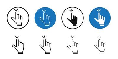 Cursor hand icon Thin line art collection vector