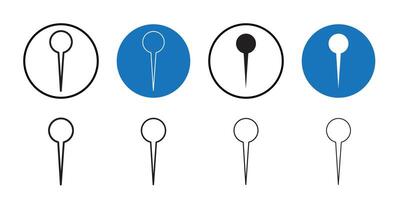 Navigation pin icon Thin line art collection vector