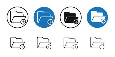 Create folder icon Thin line art collection vector