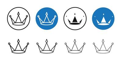 Crown icon Thin line art collection vector