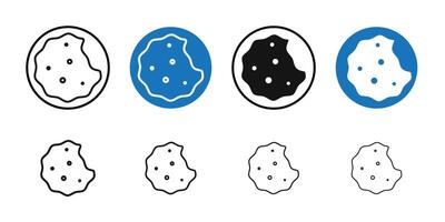 Cookie icon Thin line art collection vector
