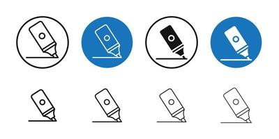 Highlighter icon Thin line art collection vector