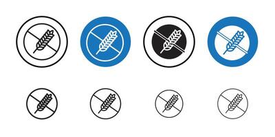 Gluten free icon Thin line art collection vector
