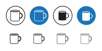 Mug icon Thin line art collection vector