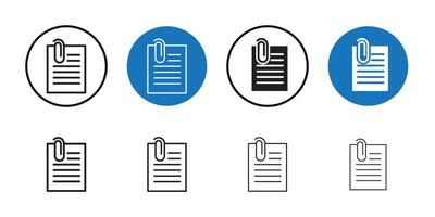 Attach document icon Thin line art collection vector