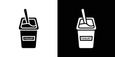Yogurt icon Flat art illustration in outline vector