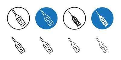 Digital thermometer icon Thin line art collection vector