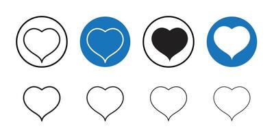 Heart icon Thin line art collection vector