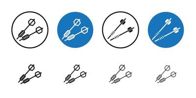 Darts icon Thin line art collection vector