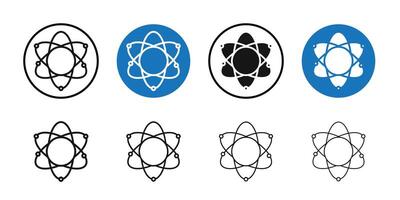 Atom Icon Thin line art collection vector