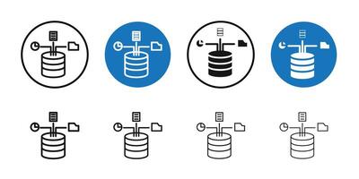 Database icon Thin line art collection vector