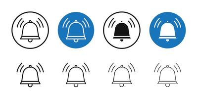 Bell icon Thin line art collection vector