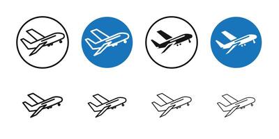 Airplane Icon Thin line art collection vector