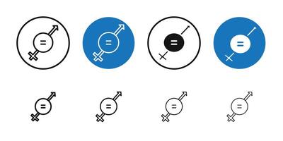 Equality icon Thin line art collection vector