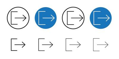 Exit icon Thin line art collection vector