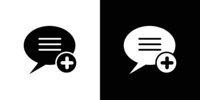 Add chat icon Flat art illustration in outline vector
