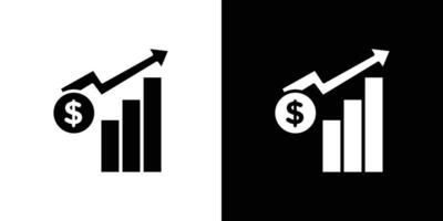 Rise price icon Flat art illustration in outline vector