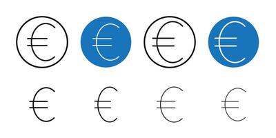 Euro Icon Thin line art collection vector