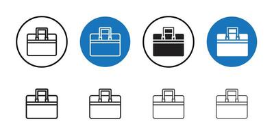 Briefcase icon Thin line art collection vector