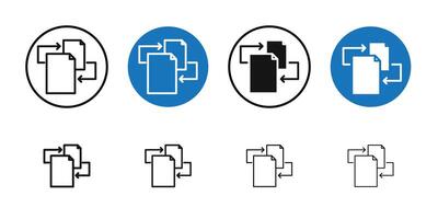 Duplicate icon Thin line art collection vector