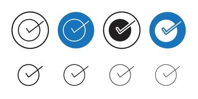 Check icon Thin line art collection vector