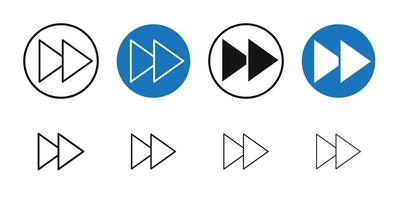 Fast forward icon Thin line art collection vector