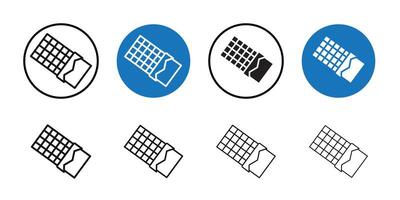 Chocolate icon Thin line art collection vector