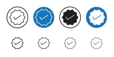 Checkmark Icon Thin line art collection vector
