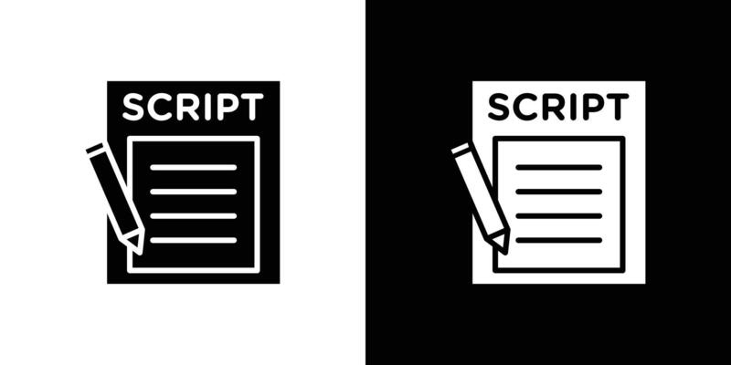 Script icon Flat art illustration in outline