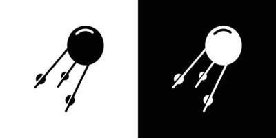 Linear sputnik icon Flat art illustration in outline vector