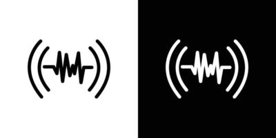 Sound Wave Icon Flat art illustration in outline vector