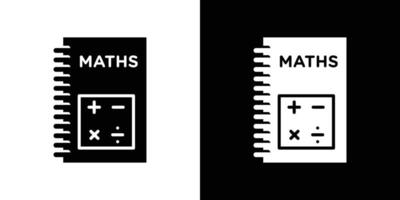 Maths book icon Flat art illustration in outline vector