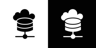 Cloud database icon Flat art illustration in outline vector