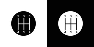 car manual shift lever icon Flat art illustration in outline vector