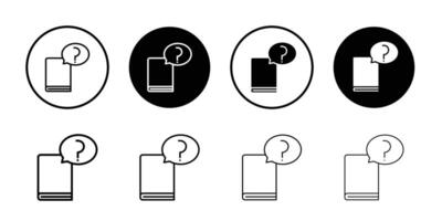 book with question mark icon thin line illustration vector