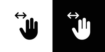 Three fingers horizontal scroll icon set illustration vector