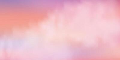 Panoramic abstract pink blue sky background. Skyscape with fluffy clouds. Gradient fantasy paradise background. vector