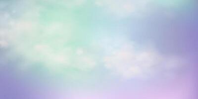 Panoramic abstract pink blue sky background. Skyscape with fluffy clouds. Gradient fantasy paradise background. vector