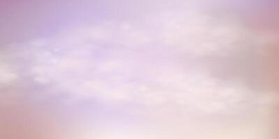 Panoramic abstract pink blue sky background. Skyscape with fluffy clouds. Gradient fantasy paradise background. vector