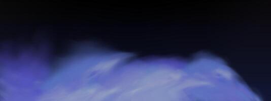 Black background with gray-blue clouds creating the effect of smoke or fog. The atmosphere of spring magic at dawn or summer night ,fog over land or water surface. vector