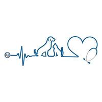Illustration of a cardiogram with a dog and a cat vector