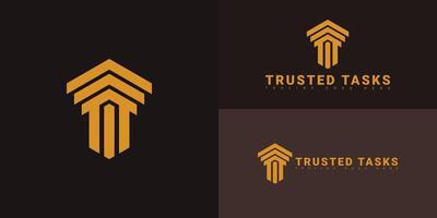 Modern hexagon initial letter T or TT logo in yellow color isolated on multiple background colors. The logo is suitable for home maintenance logo design inspiration templates. vector
