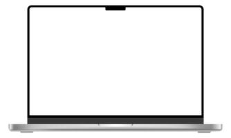 Realistic laptop device mockup template. Modern technology computer blank screen illustration vector
