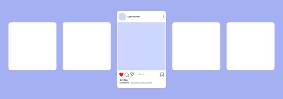 Social media application carousel post layout template vector